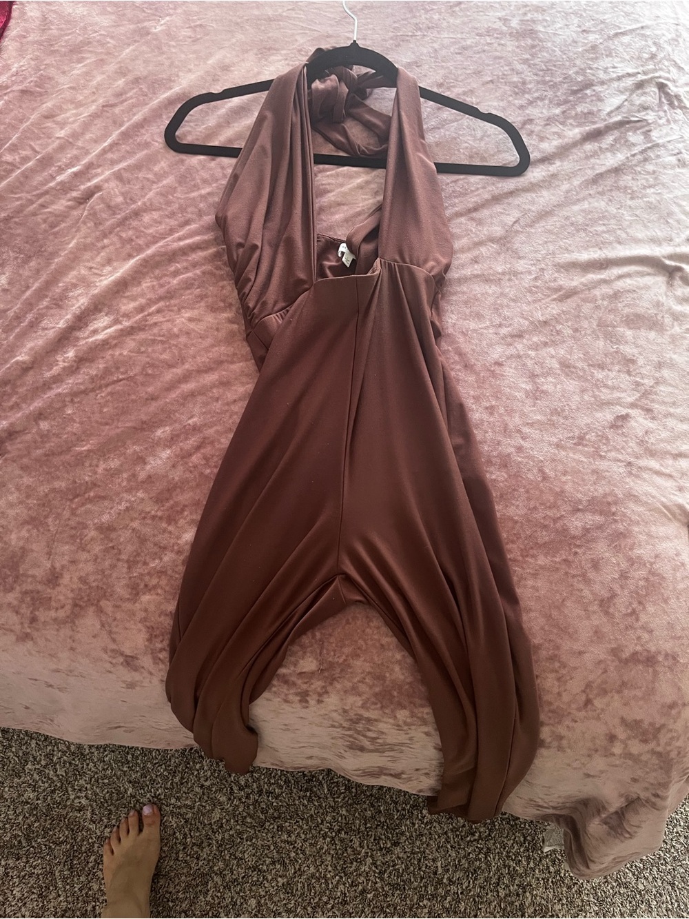 Women's Halter Jumpsuit in Brown